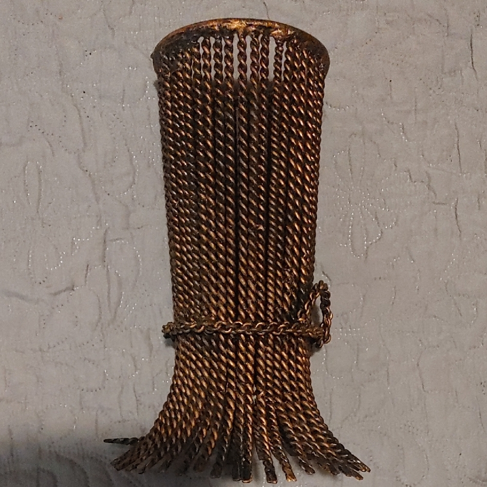 Elegant Rustic Bronze-Toned Twisted Rope Candle Holder
